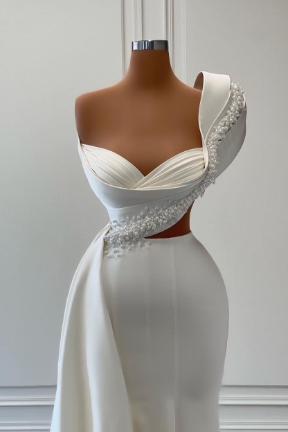 Elegante Abendkleider mit Glitzer | Abiballkleider Lang Weiß