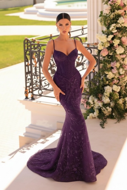 Designer Abendkleider Lang Spitze | Abiballkleider mit Glitzer