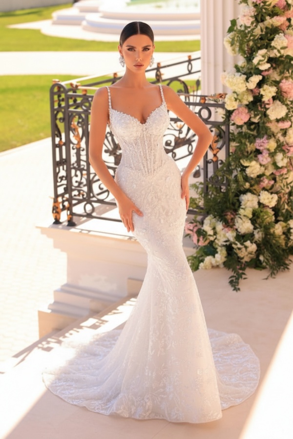 Designer Abendkleider Lang Spitze | Abiballkleider mit Glitzer