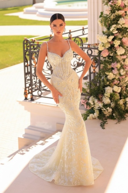 Designer Abendkleider Lang Spitze | Abiballkleider mit Glitzer