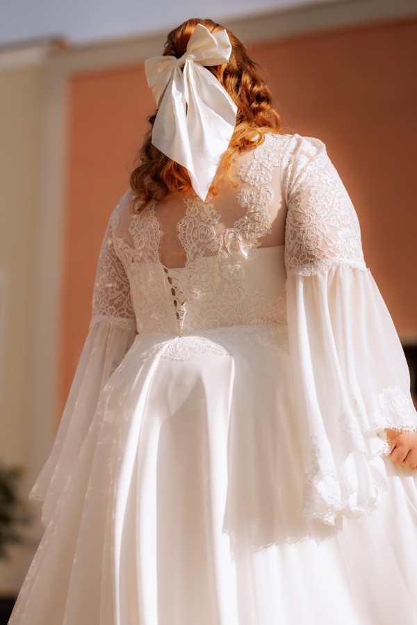 Designer Brautkleider Große Größe Spitze Hochzeitskleider mit Ärmel-babyonlinedressde