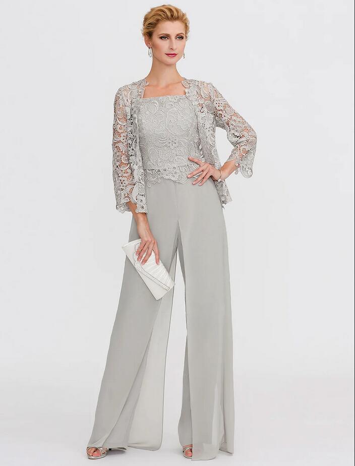 Elegante Brautmutterkleider Lang Günstig | 2 Teilig Brautmutterkleid mit Bolero