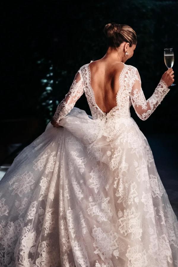Designer Hochzeitskleider A LInie Spitze | Brautkleider mit Spitze