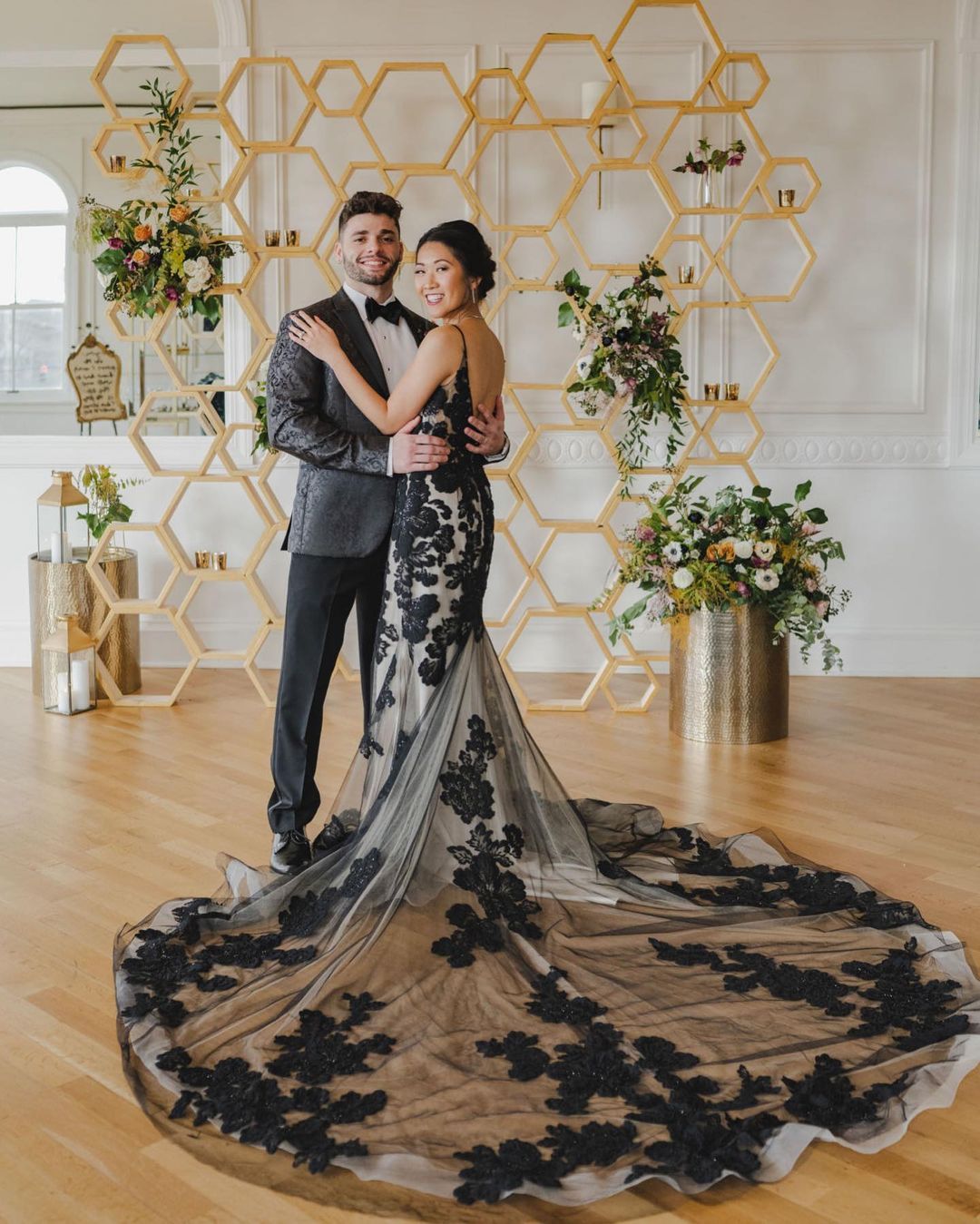 Schöne Brautkleider Schwarz | Hochzeitskleider Meerjungfrau Spitze