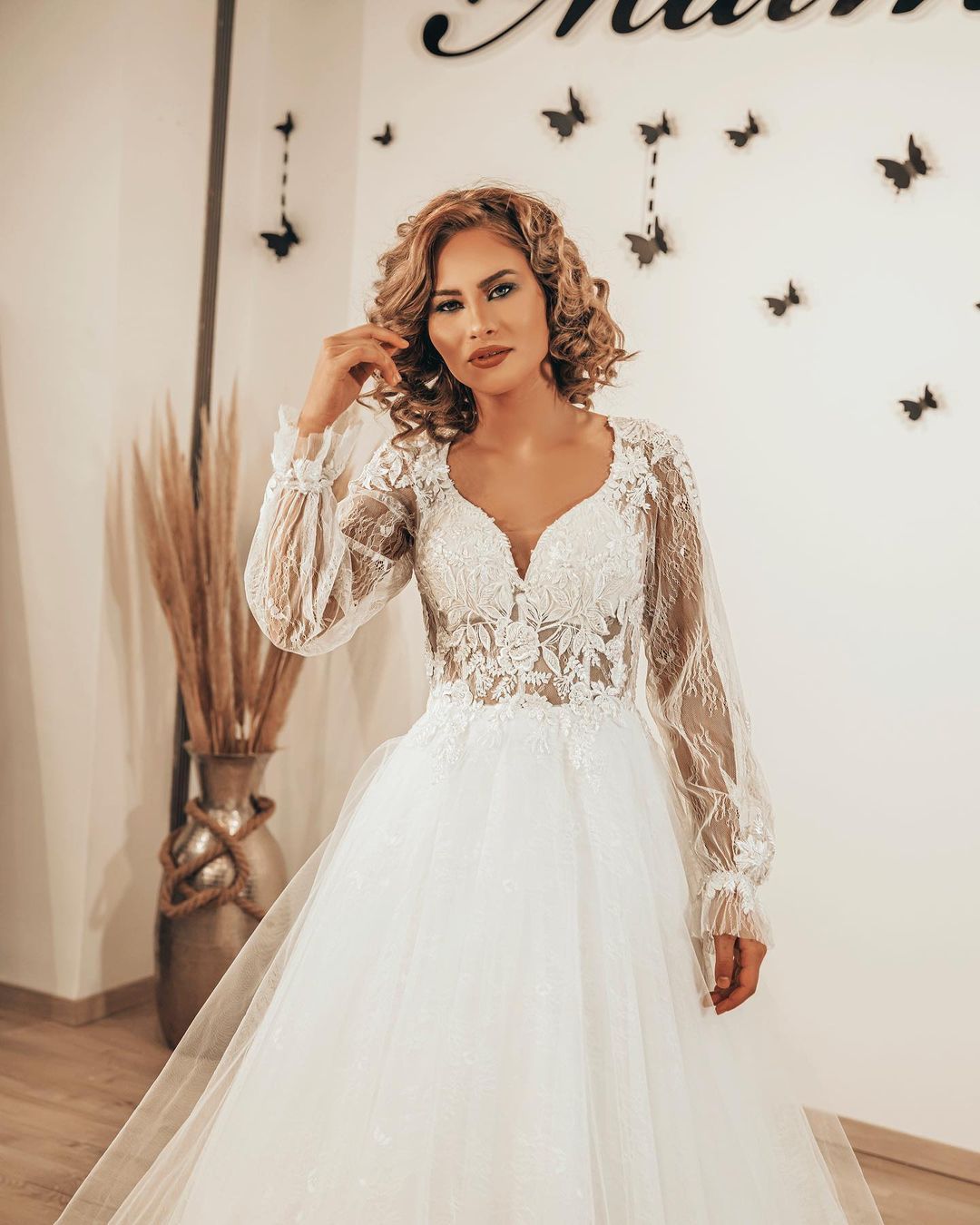Designer Hochzeitskleider Spitze | Boho Brautkleider mit Ärmel-babyonlinedressde