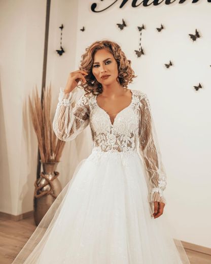 Designer Hochzeitskleider Spitze | Boho Brautkleider mit Ärmel-babyonlinedressde