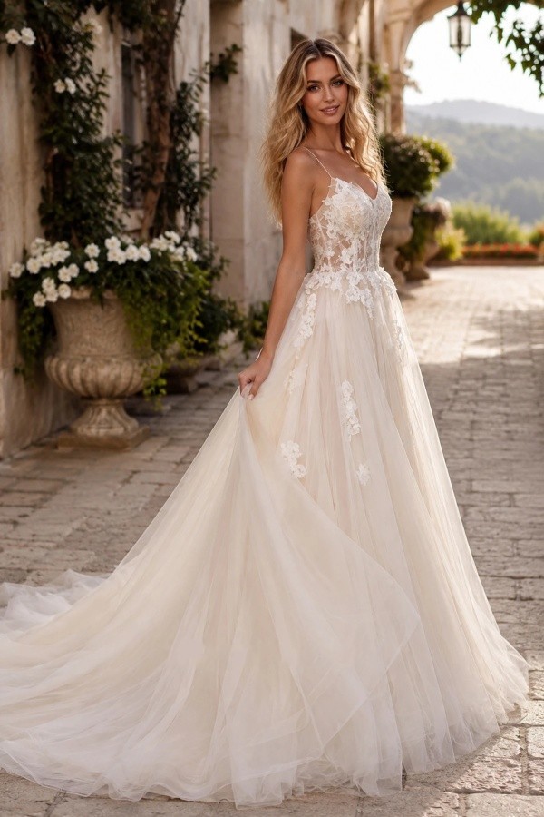 Schlichte Brautkleider A Linie Mit Spitze Boho Hochzeitskleider
