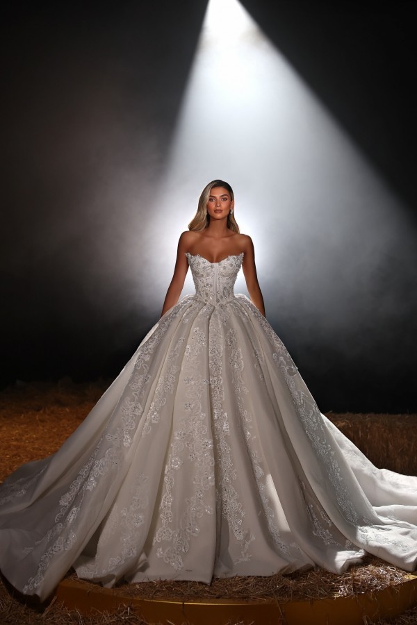 Vintage Hochzeitskleider Prinzessin Satin Brautkleider mit Spitze