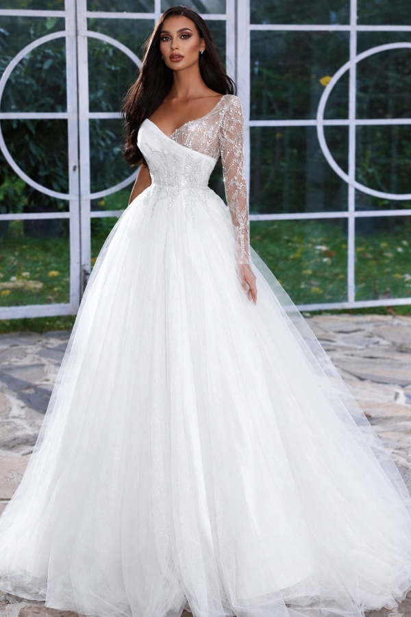Designer Abendkleid Lang mit Ärmel | Gelb Abiballkleider Mit Glitzer
