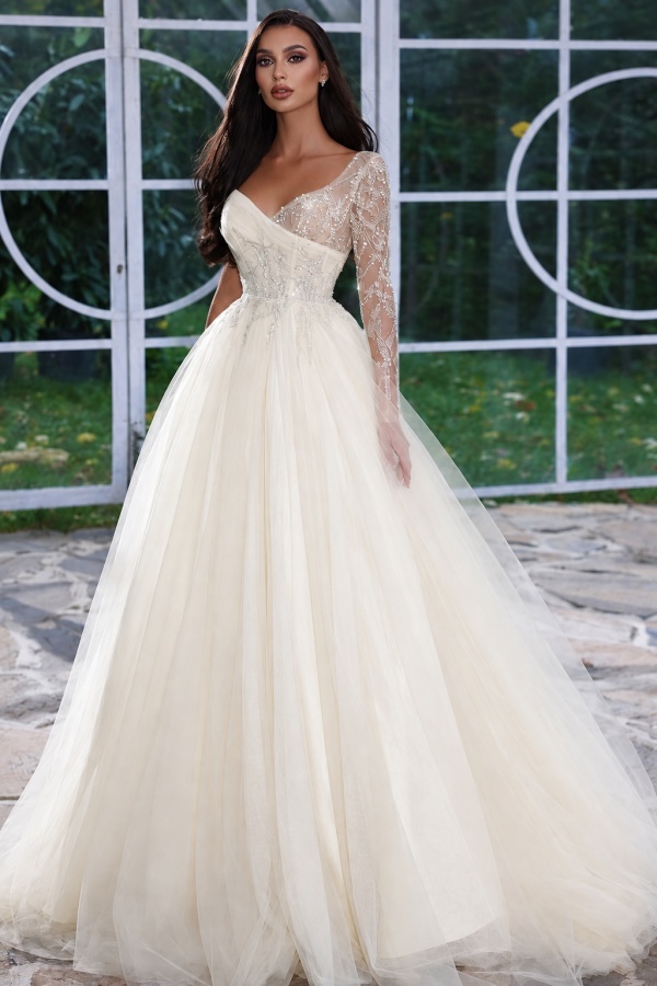 Designer Abendkleid Lang mit Ärmel | Gelb Abiballkleider Mit Glitzer