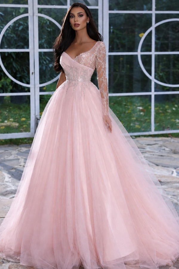 Designer Abendkleid Lang mit Ärmel | Gelb Abiballkleider Mit Glitzer
