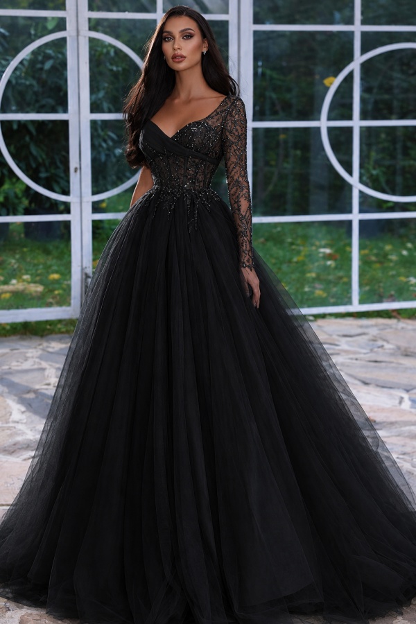 Designer Abendkleid Lang mit Ärmel | Gelb Abiballkleider Mit Glitzer