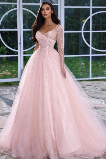 Designer Abendkleid Lang mit Ärmel | Gelb Abiballkleider Mit Glitzer