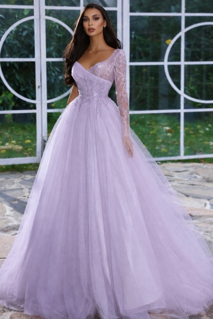 Designer Abendkleid Lang mit Ärmel | Gelb Abiballkleider Mit Glitzer