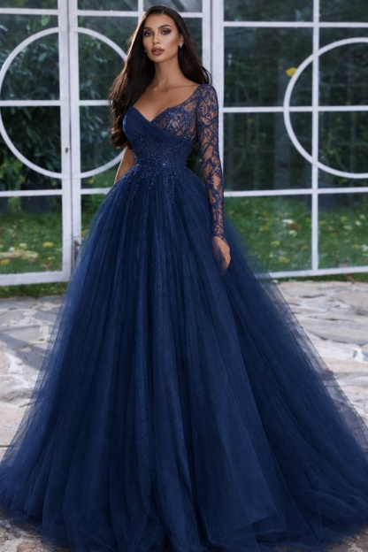 Designer Abendkleid Lang mit Ärmel | Gelb Abiballkleider Mit Glitzer