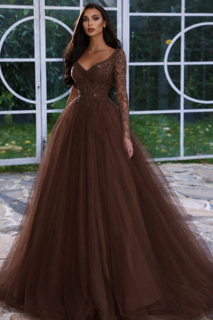 Designer Abendkleid Lang mit Ärmel | Gelb Abiballkleider Mit Glitzer