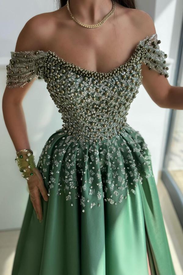 Designer Abendkleider Lang Glitzer | Abiballkleider Grün Günstig