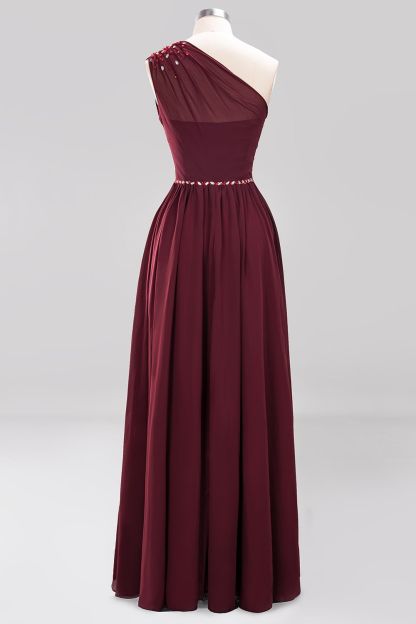 Burgundy Brautjungfernkleider Lang | Günstiges Brautjungfernkleid