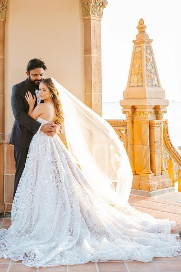 Schöne Brautkleider A linie Spitze | Hochzeitskleider Günstig kaufen