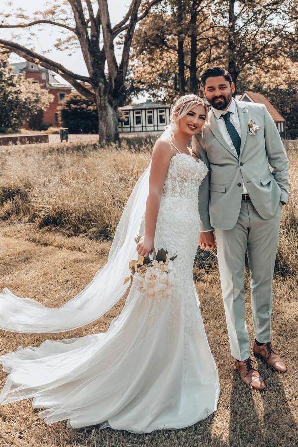 Elegante Hochzeitskleider Meerjungfrau | Luxus Brautkleider mit Spitze-babyonlinedressde