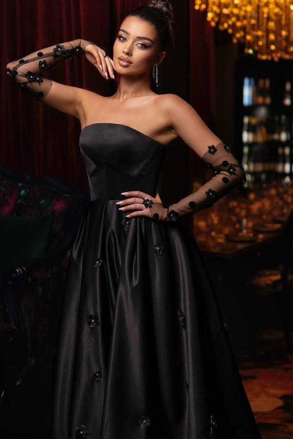 Schlichte Cocktailkleider Partykleider Schwarz Kurze Ballkleider