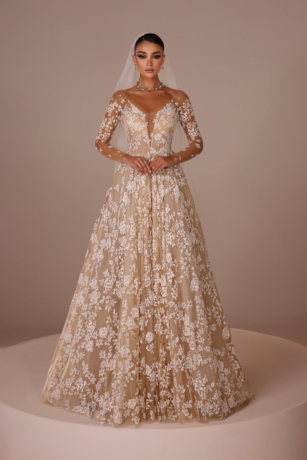 Designer Hochzeitskleider A Linie Spitze Brautmoden Online