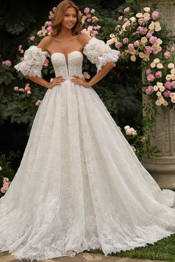 Romantic Hochzeitskleider A Linie Spitze Brautkleider Brautmoden Online-babyonlinedressde