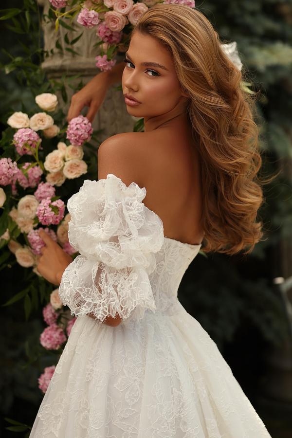 Romantic Hochzeitskleider A Linie Spitze Brautkleider Brautmoden Online-babyonlinedressde