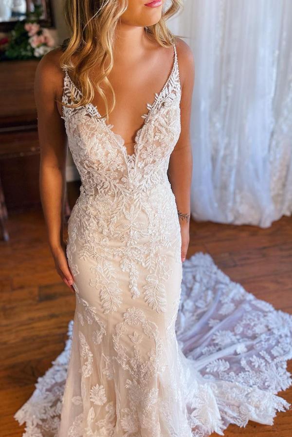 Chic Hochzeitskleider Meerjungfrau | Brautkleider mit Spitze