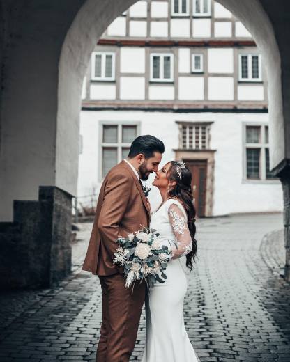 Schlichte Hochzeitskleider mit Ärmel | Meerjungfrau Brautkleider Spitze