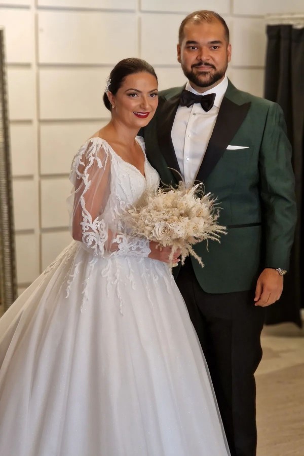 Prinzessin Hochzeitskleider Spitze | Brautkleider mit Ärmel