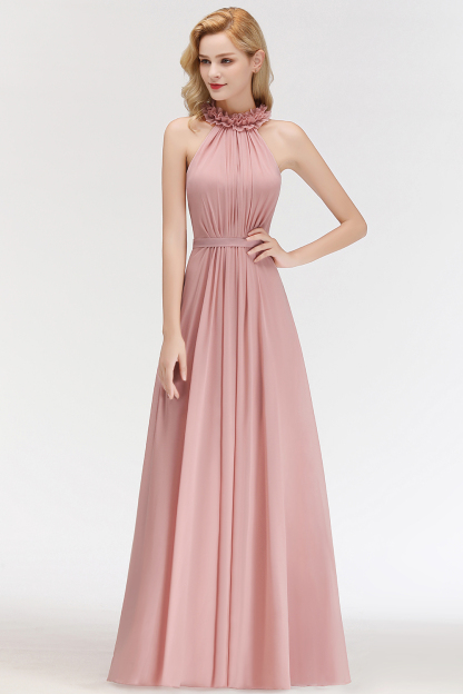 Elegant Chiffon Brautjungfernkleider Altrosa Etuikleider Für Brautjungfern Günstig-babyonlinedressde