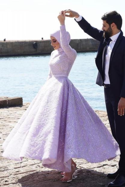 Lilac Abendkleider Lang Spitze Ballkleider Abiballkleider Online