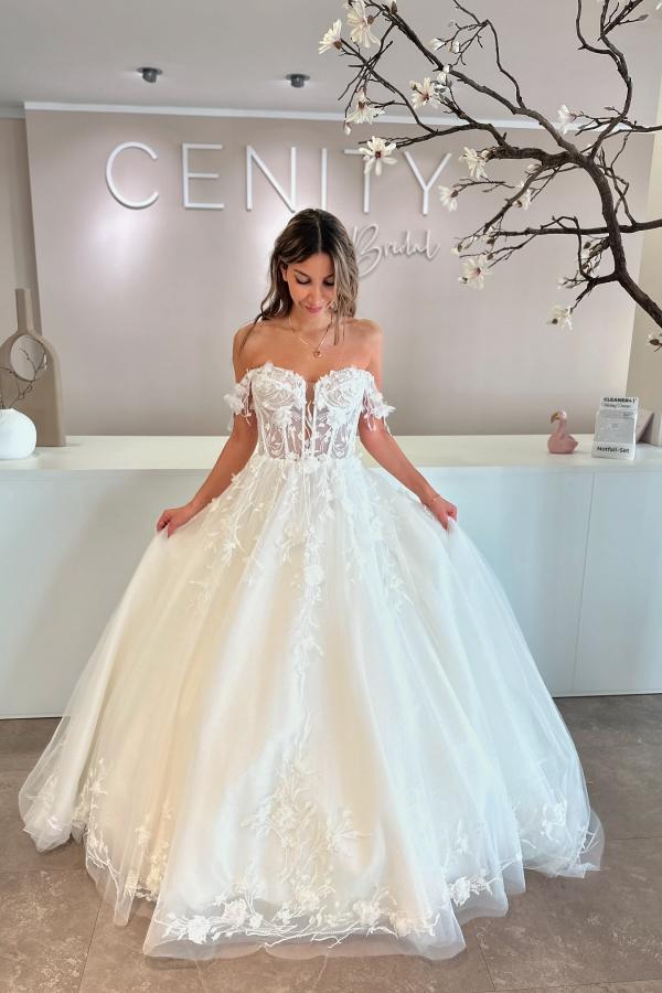 Elegante Hochzeitskleider A Linie Brautkleider Brautmoden mit Spitze-babyonlinedressde