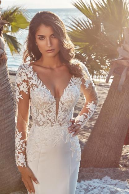 Wunderschöne Hochzeitskleider Meerjungfrau Stil Mit Spitze Brautkleider mit Ärmel