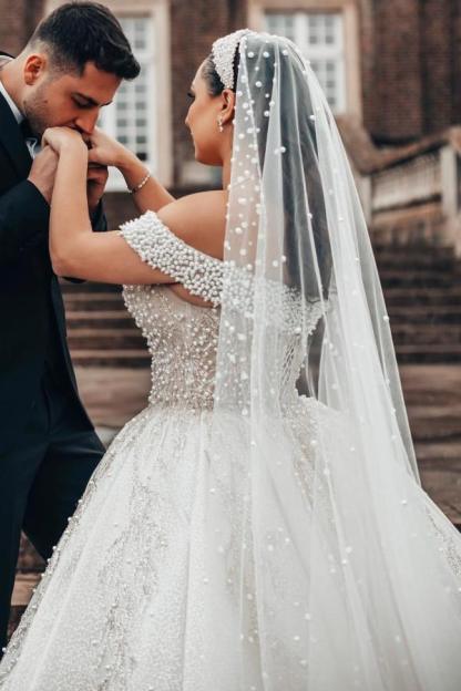 Extravagante Hochzeitskleider Prinzessin | Brautkleider Spitze mit Glitzer-babyonlinedressde