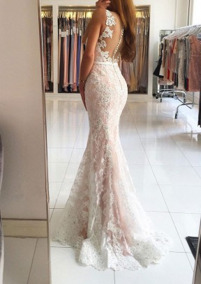 Elegante Weißes Abendkleid Lang Günstig | Spitze Abendmoden Online