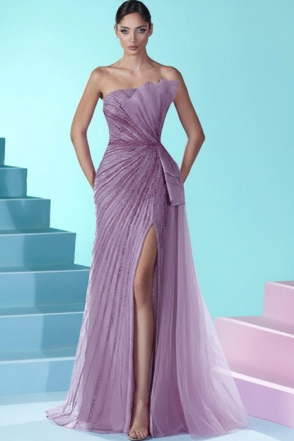 Luxus Abendkleider Lang Fuchsia | Abiballkleider Partykleider Online