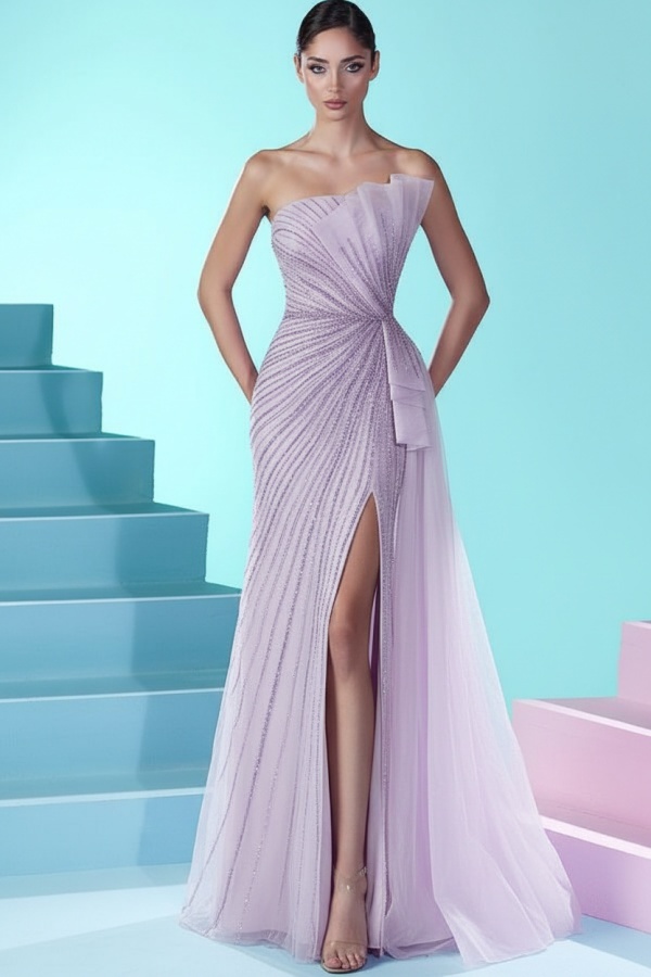 Luxus Abendkleider Lang Fuchsia | Abiballkleider Partykleider Online