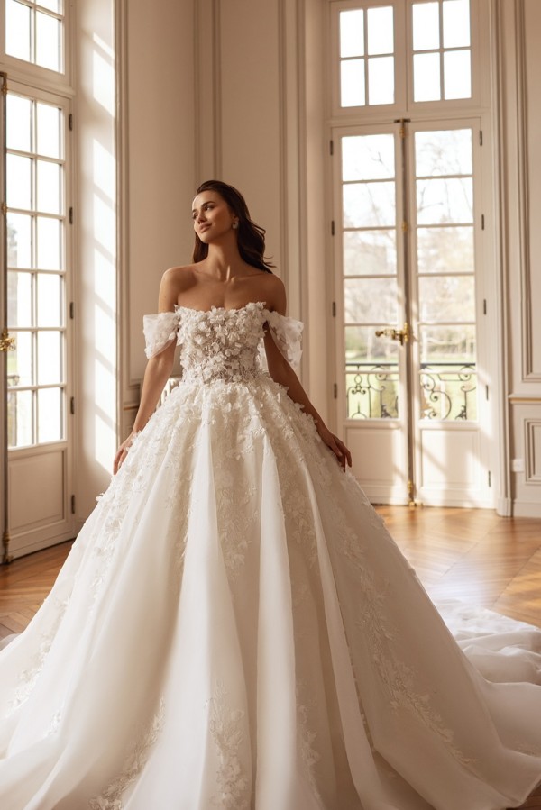 Schöne A Linie Hochzeitskleider Creme Brautkleider Glitzer mit Spitze