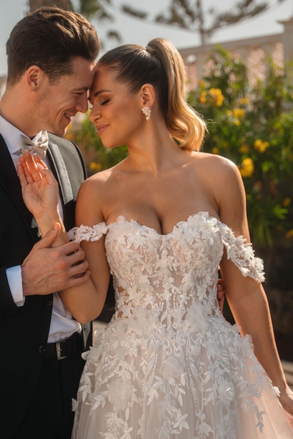 Vintage Hochzeitskleider A Linie Spitze Tüll Brautmoden mit Glitzer