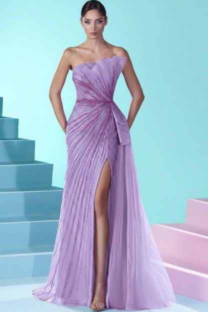 Luxus Abendkleider Lang Fuchsia | Abiballkleider Partykleider Online