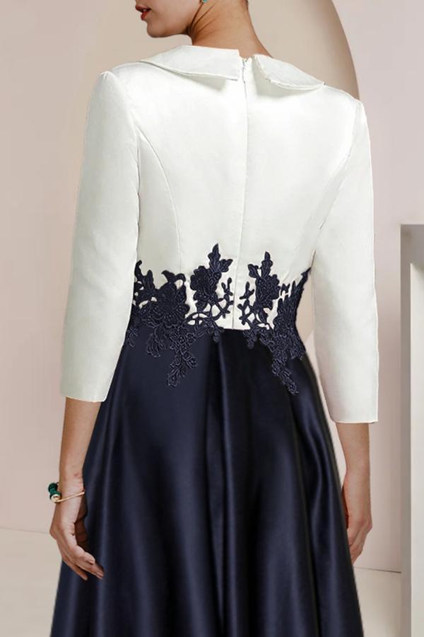 Weiße Schwarze Brautmutterkleider A Linie Kleider Brautmutter Mit Ärmel-babyonlinedressde