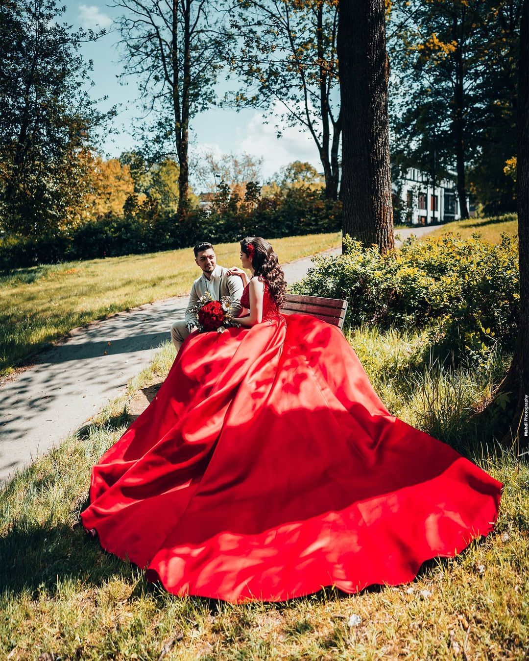 Rote Hochzeitskleider Prinzessin | Brautkleider Mit Spitze
