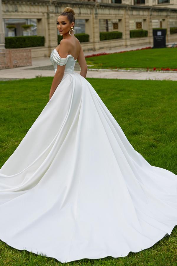 Sexy Brautkleid A Linie | Satin Hochzeitskleider Günstig-babyonlinedressde