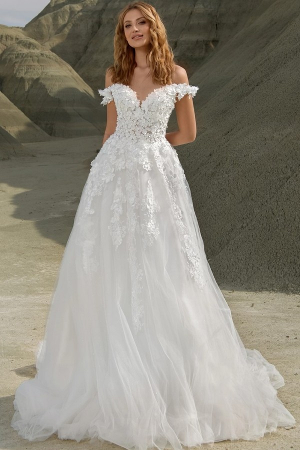 Weiße Hochzeitskleider A Linie Spitze Brautmoden Online