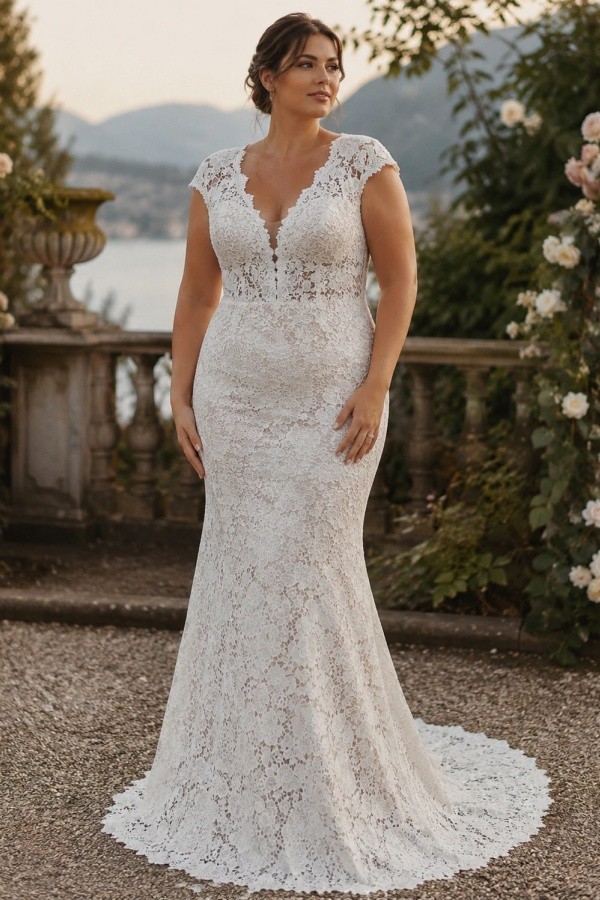Schlichtes Meerjungfrauen Hochzeitskleid | Brautkleider Online Kaufen