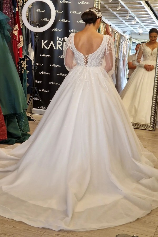 Prinzessin Hochzeitskleider Spitze | Brautkleider mit Ärmel