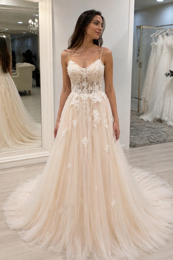Schlichte Brautkleider A Linie Mit Spitze Boho Hochzeitskleider