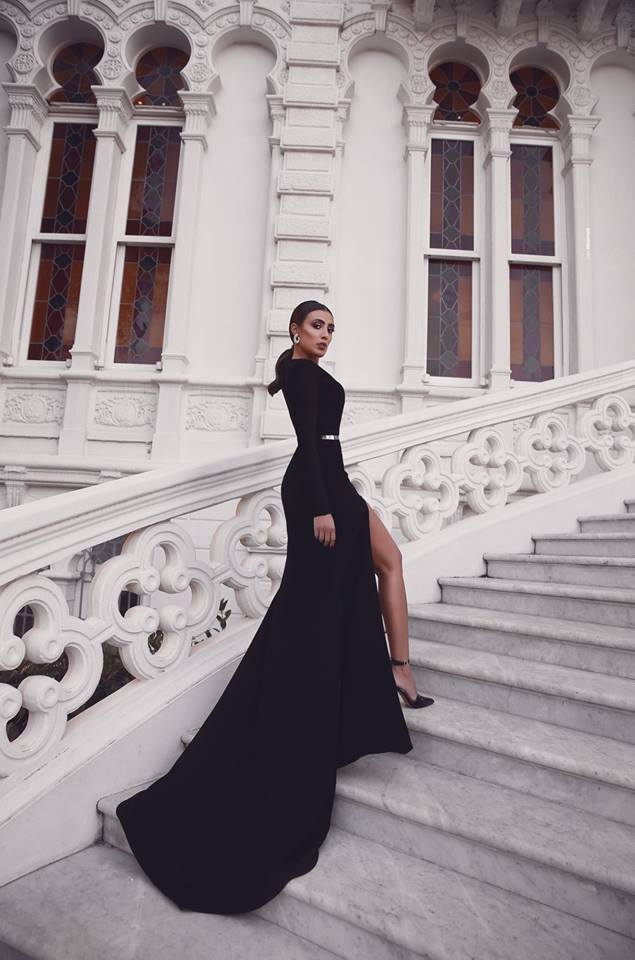 Elegante Abendkleider Lang Schwarz | Abiballkleider Mit Ärmel Online